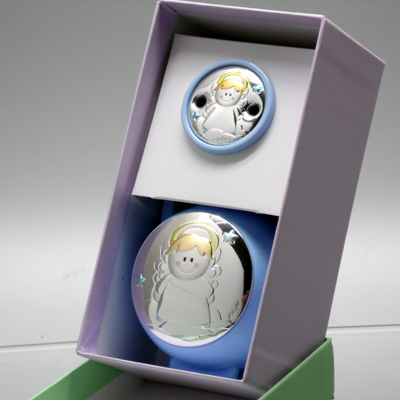 Cornici in argento: Confezione Pinza Porta Ciuccio Angelo Celeste