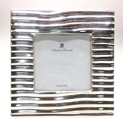 Cornici in argento: Cornice Argento 925 Onde Rigata Quadra