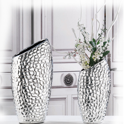 Cornici in argento: Vaso Linea Stone h.35 Resina Argentata - 3445 - 